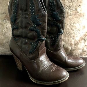 Call it Spring Dark Brown heeled Cowboy Boots